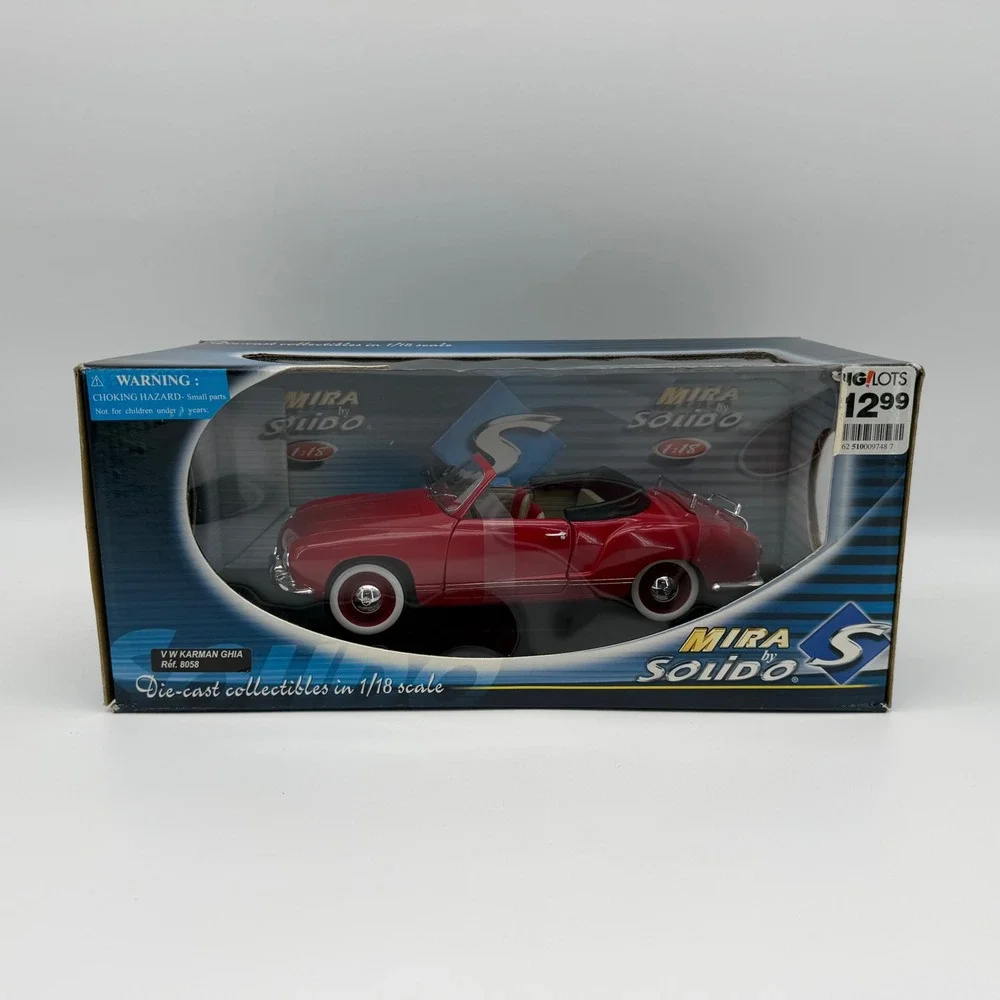 Mira Solido Volkswagen Karman Ghia Red 8058 Diecast Car 1:18